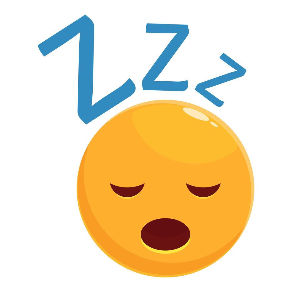 Sleeping emoji taking a nap with closed eyes and z letters vector