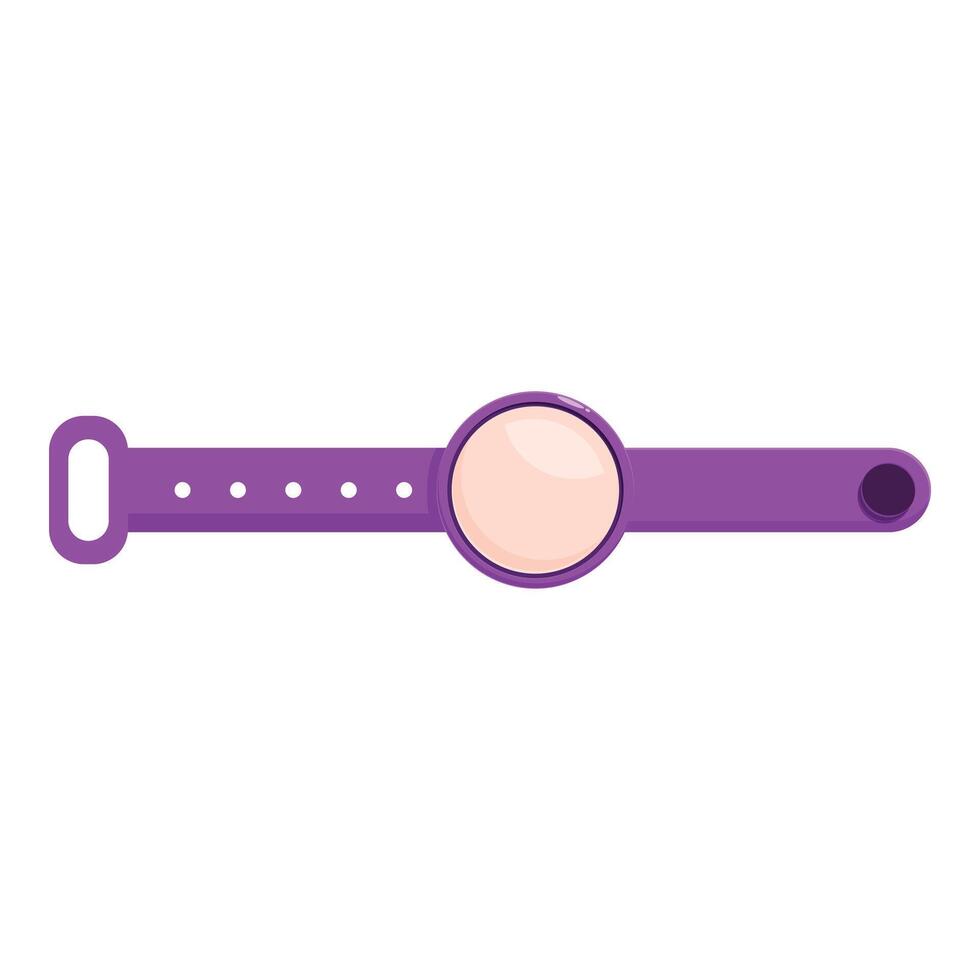 Purple silicone bracelet with round case holding empty space vector