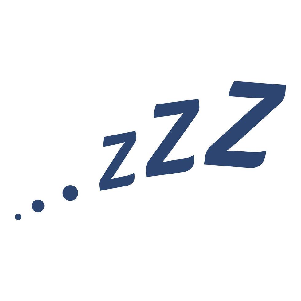 Dark blue zzz sign representing sleeping on white background vector