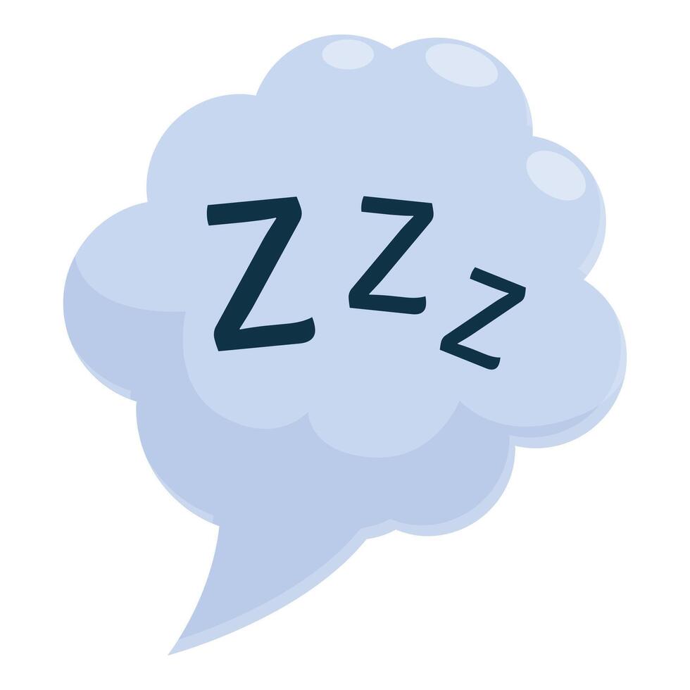 Sleep speech bubble showing zzz sounds for sleeping vector