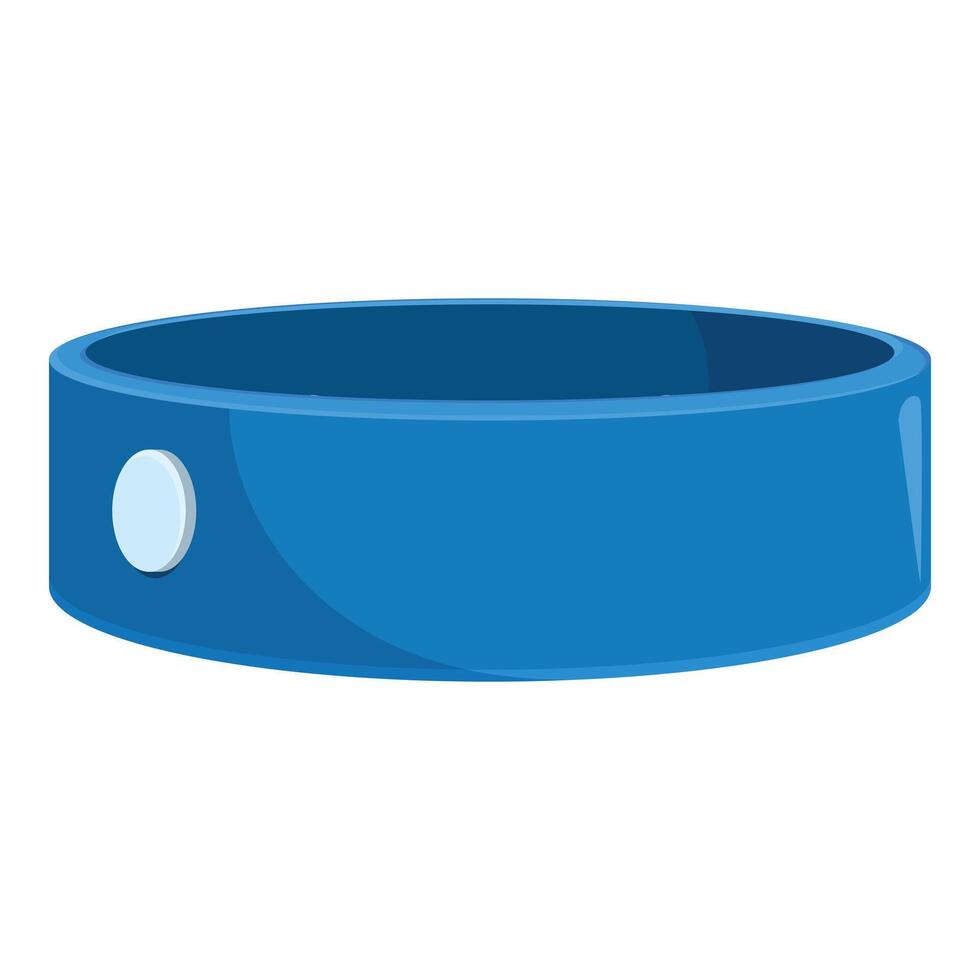 Blue rubber wristband with fastener lying flat vector