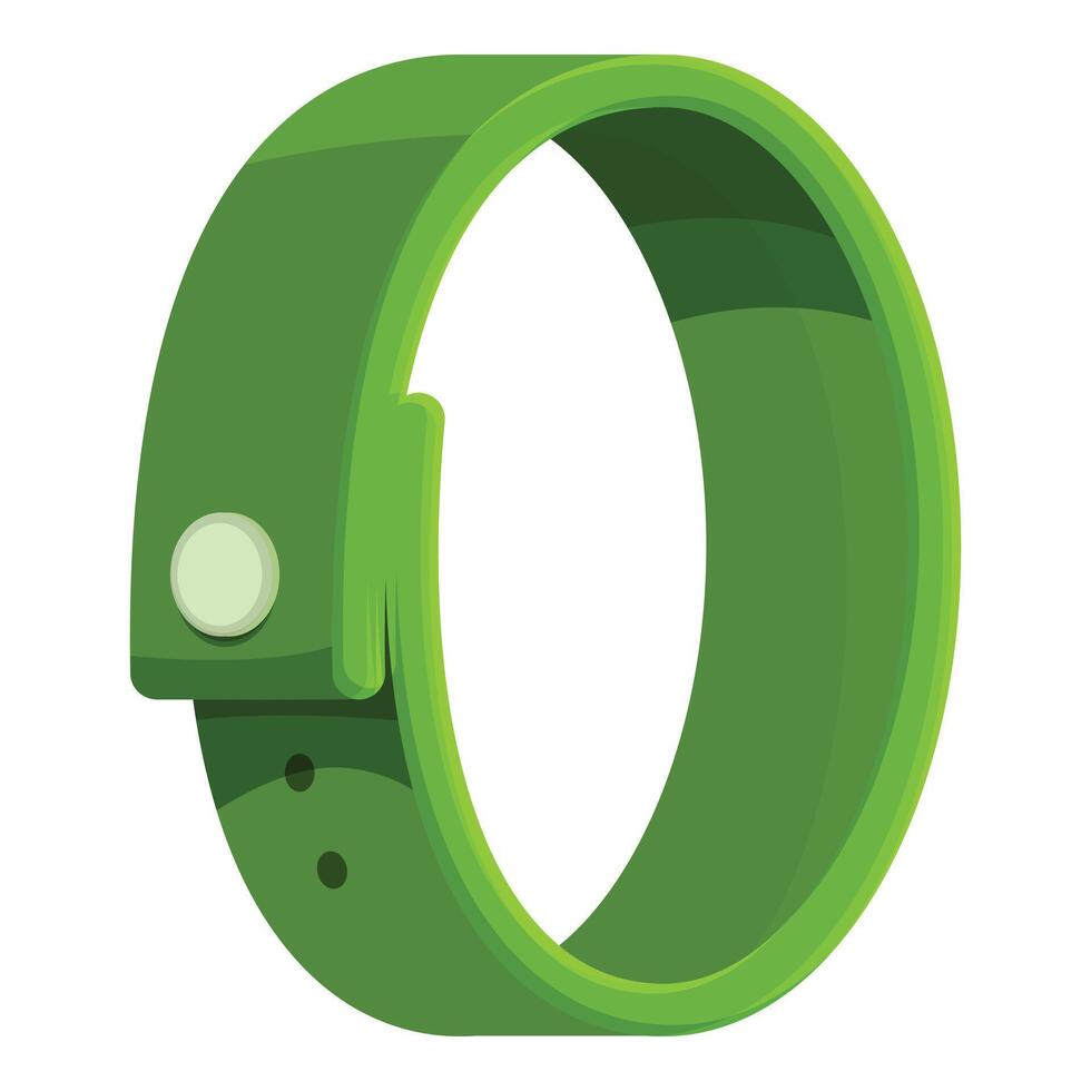 Green smart watch strap showing side view vector