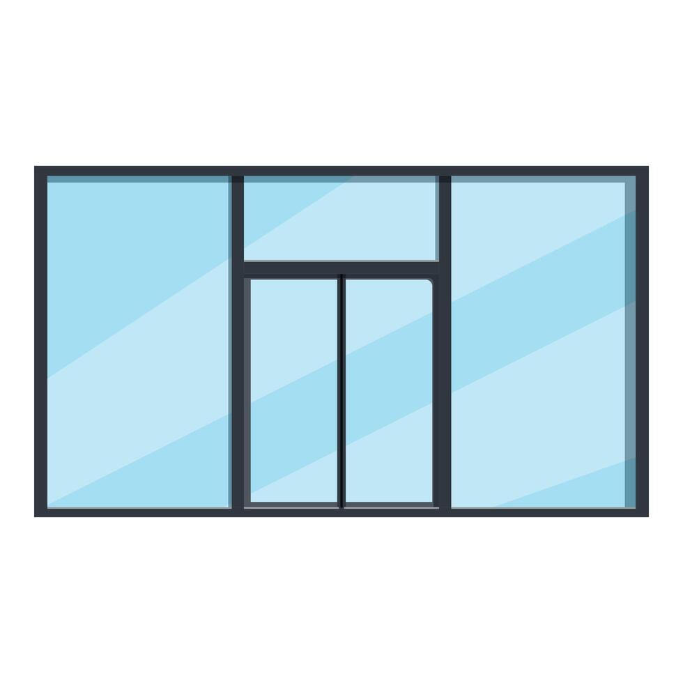 Modern empty shop windows with closed glass doors vector