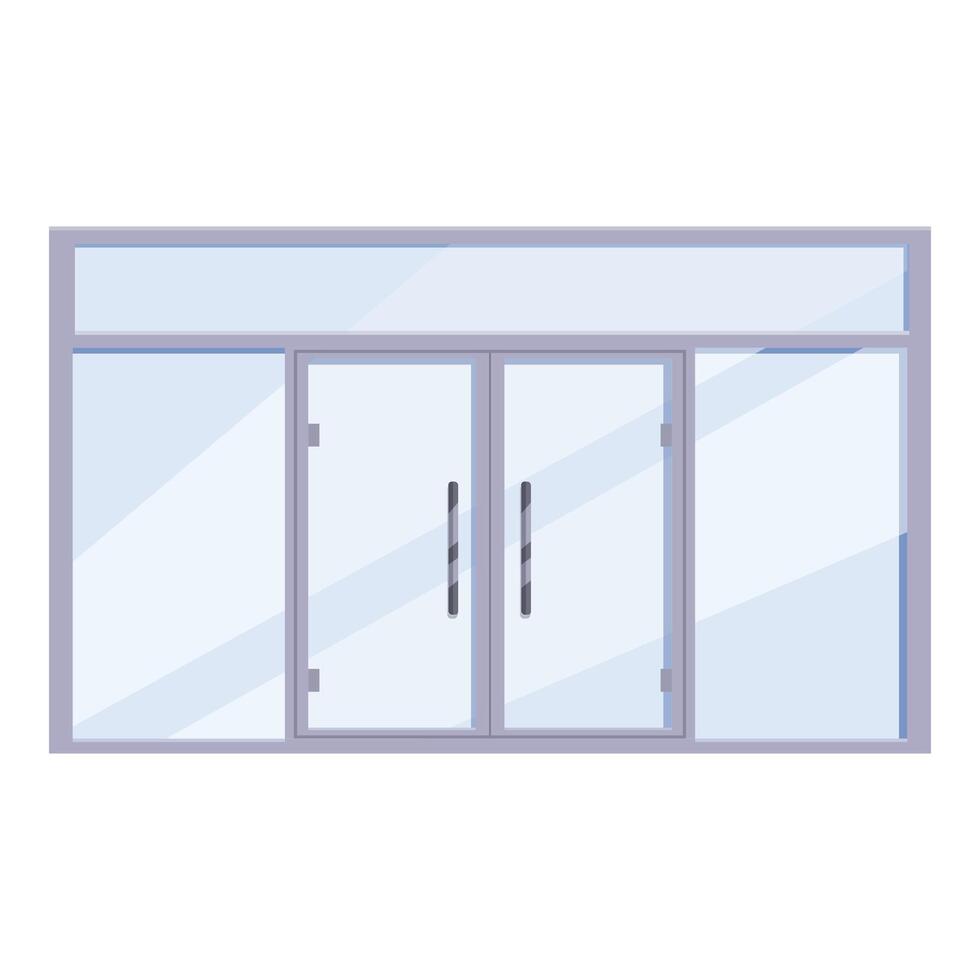 Modern empty shop entrance with glass doors and large windows vector