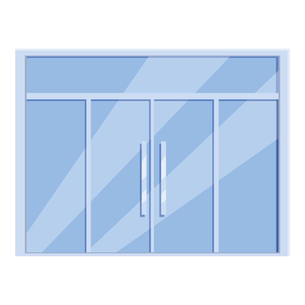 Modern building double glass door entrance with handles vector