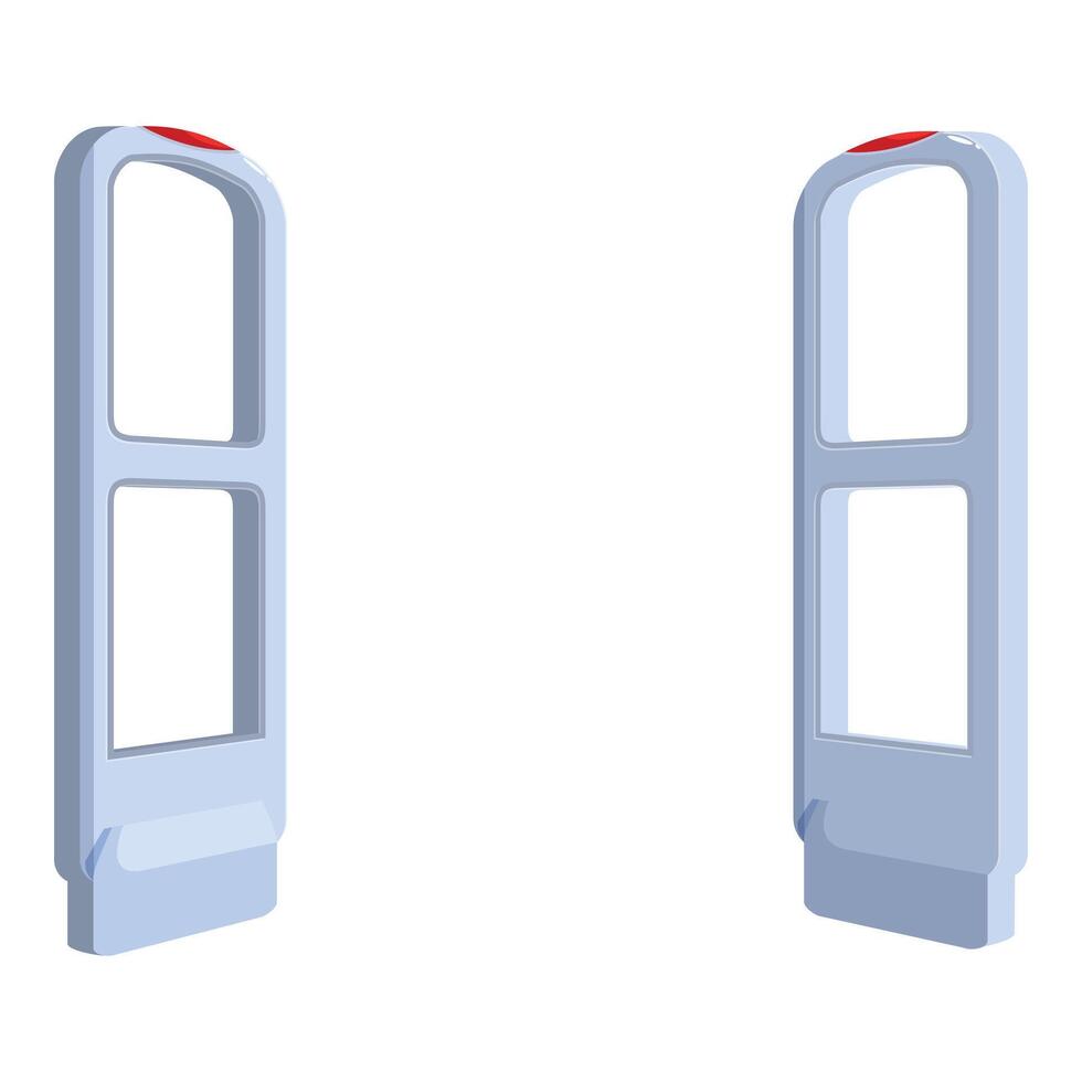 Anti theft sensor gate detecting shoplifting items vector
