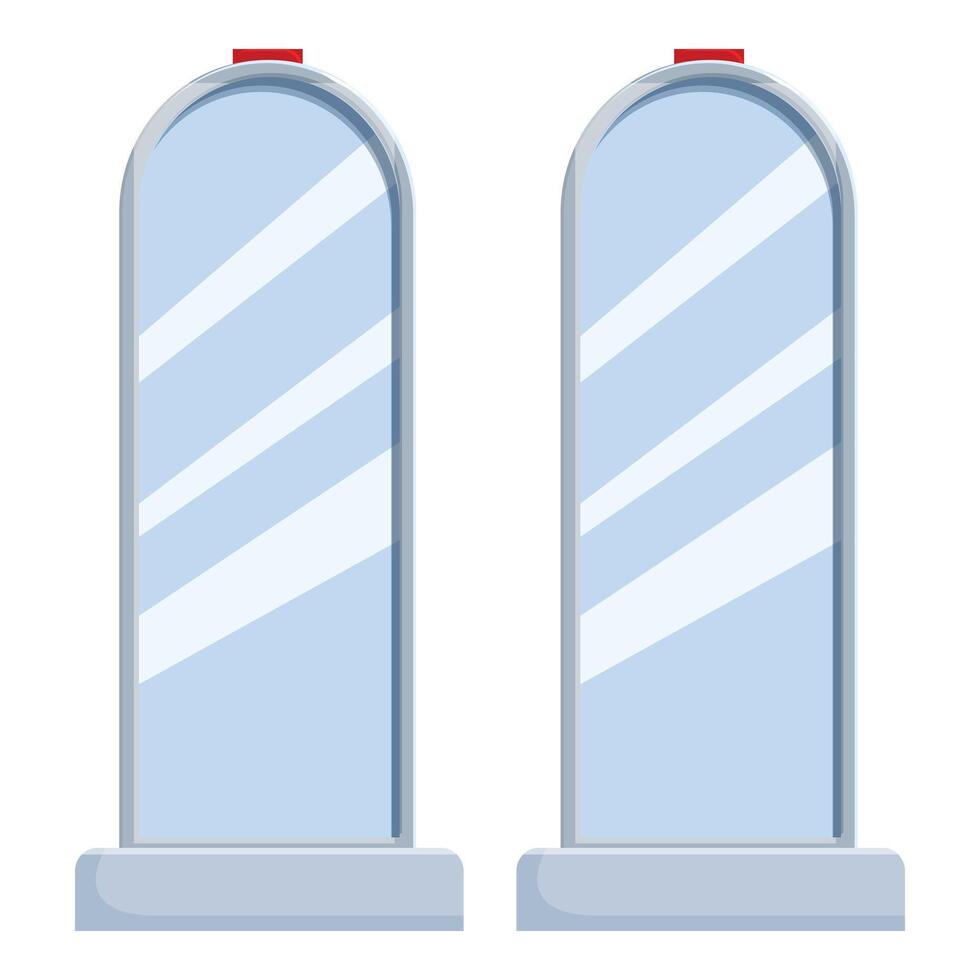 Security gate entrance access point detecting metal objects vector