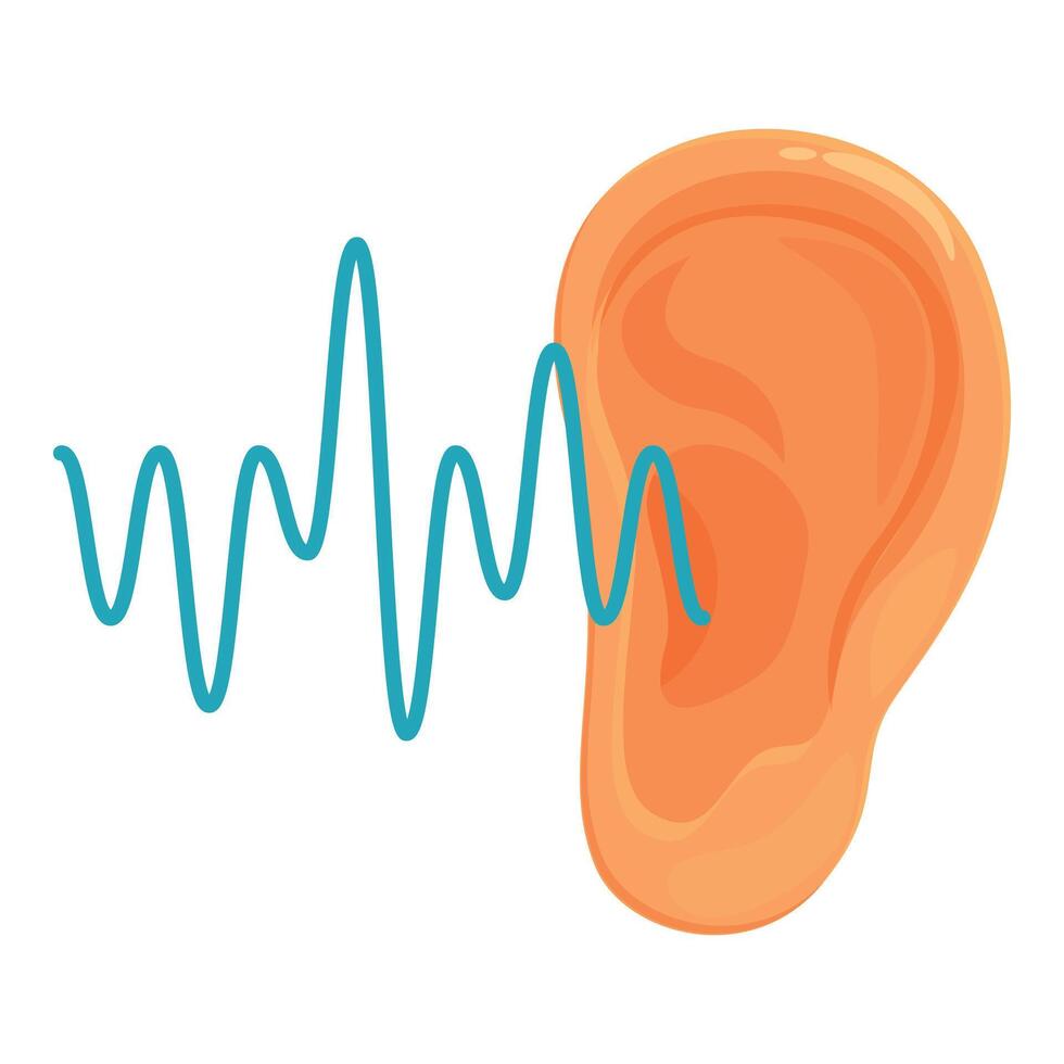 Human ear hearing soundwave creating sound perception vector