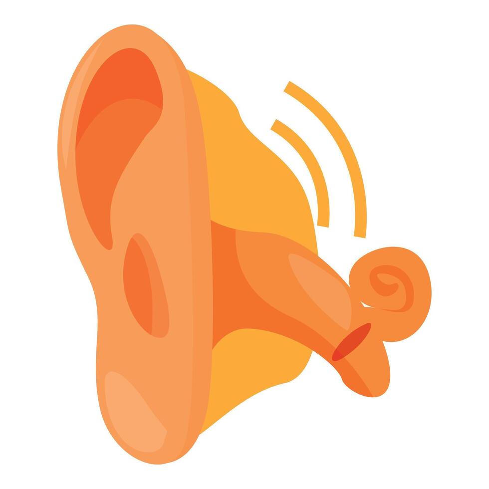Human ear hearing sound waves entering ear canal vector