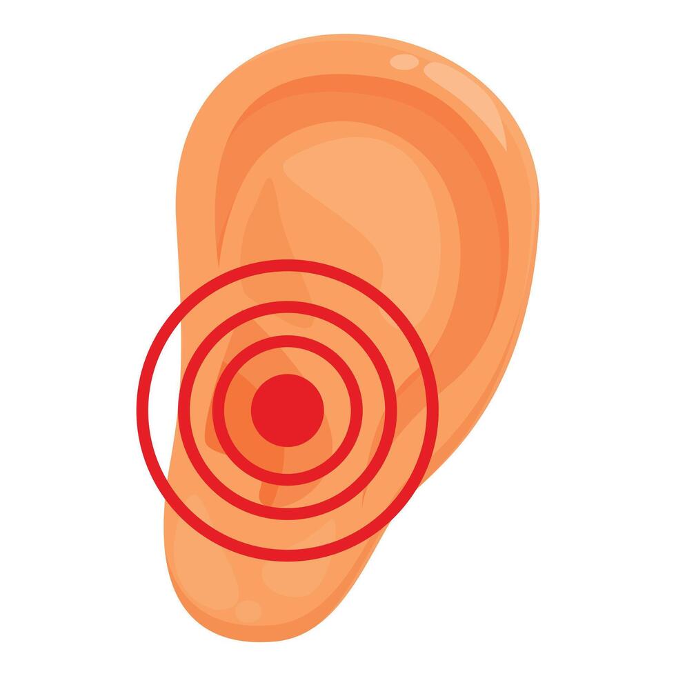 Human ear experiencing painful earache symptom vector