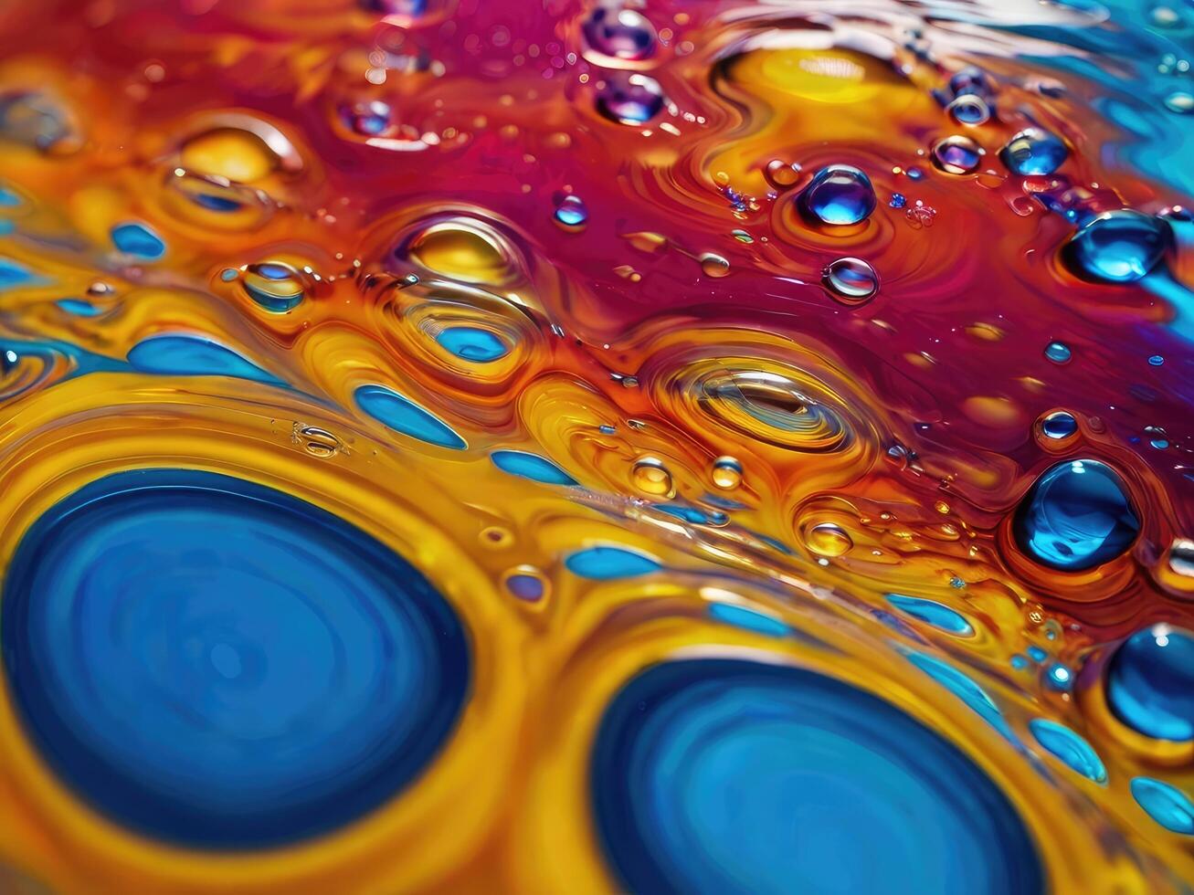 Macro Photography Colorful Water Droplets photo