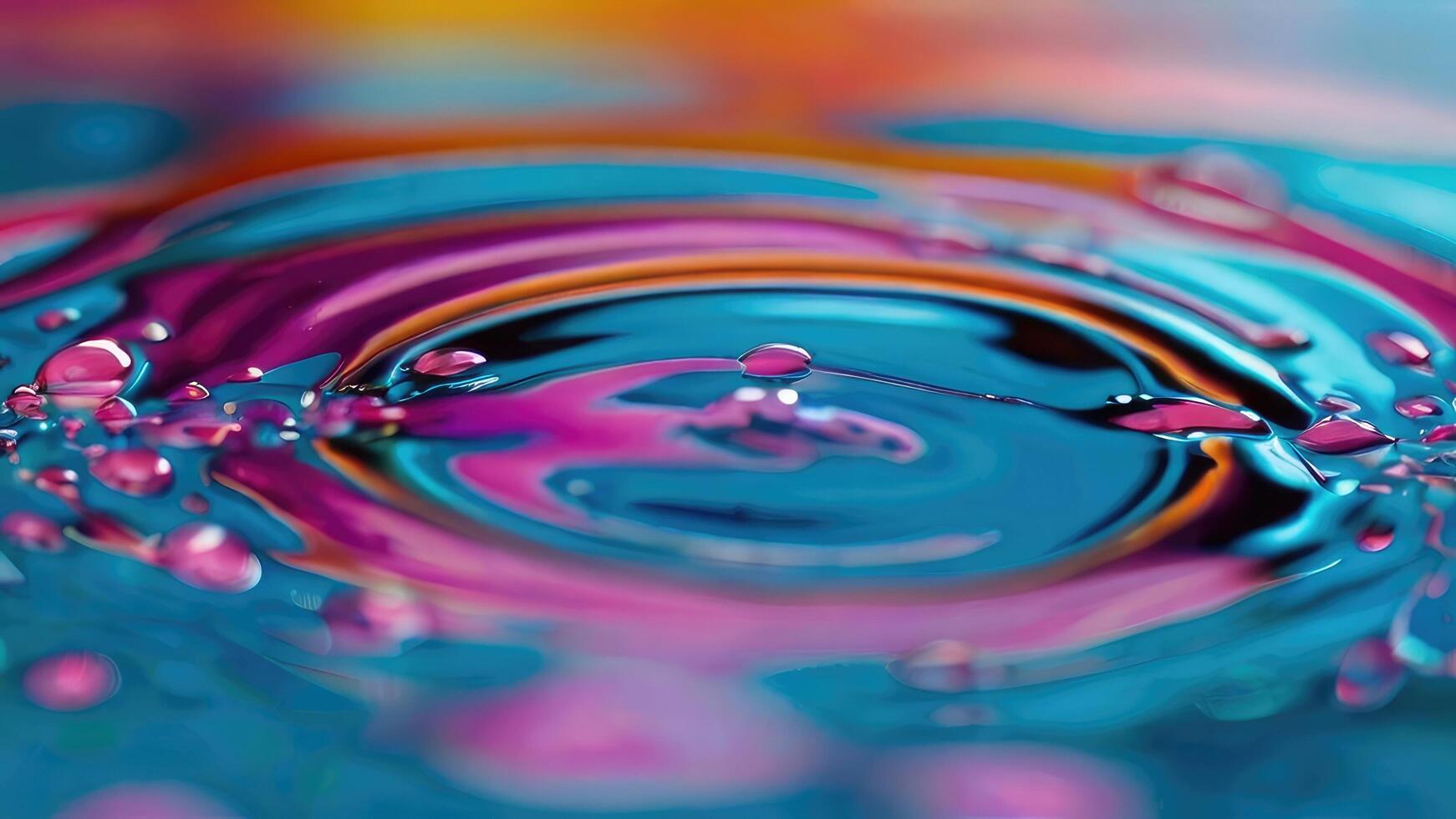 a close up of the water with orange and yellow bubbles photo