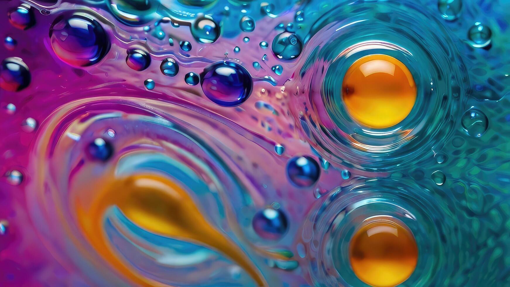 Colorful Droplets and Fluid Motion photo