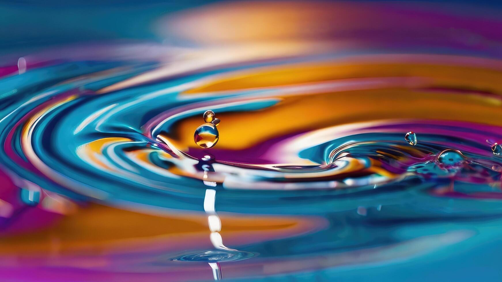 Abstract Liquid Colors and Water Bubbles photo