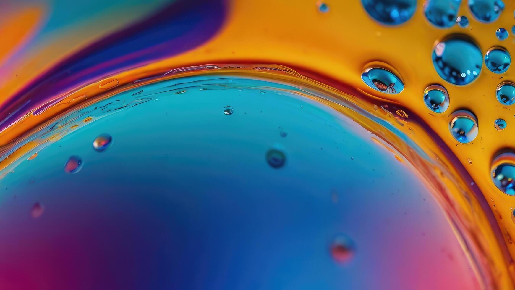 Artistic Water Droplet Reflections on Colorful Surface photo