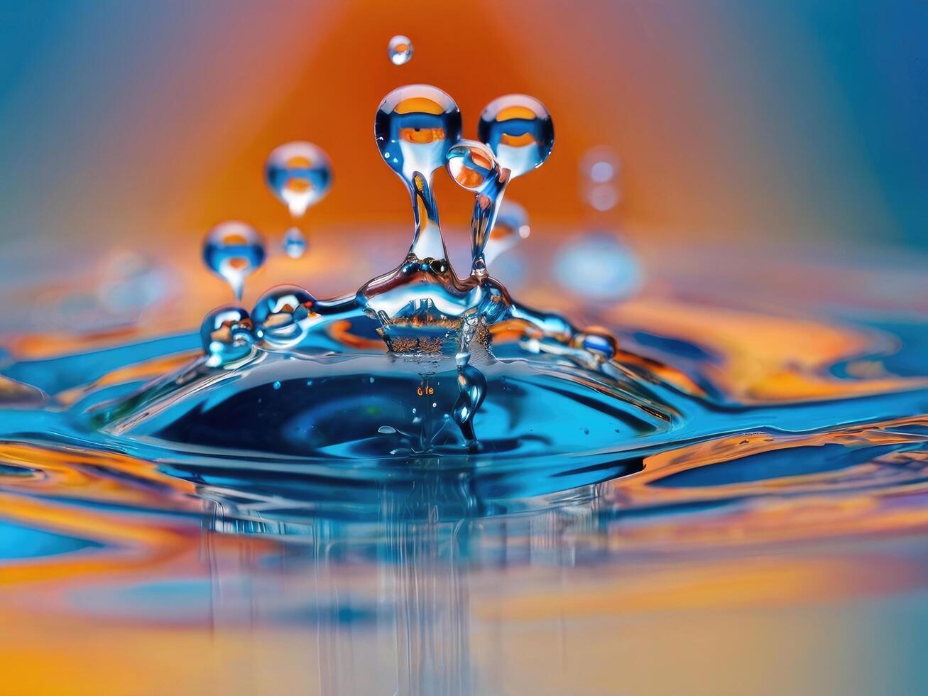 Abstract Fluid Dynamics with Water Droplets photo
