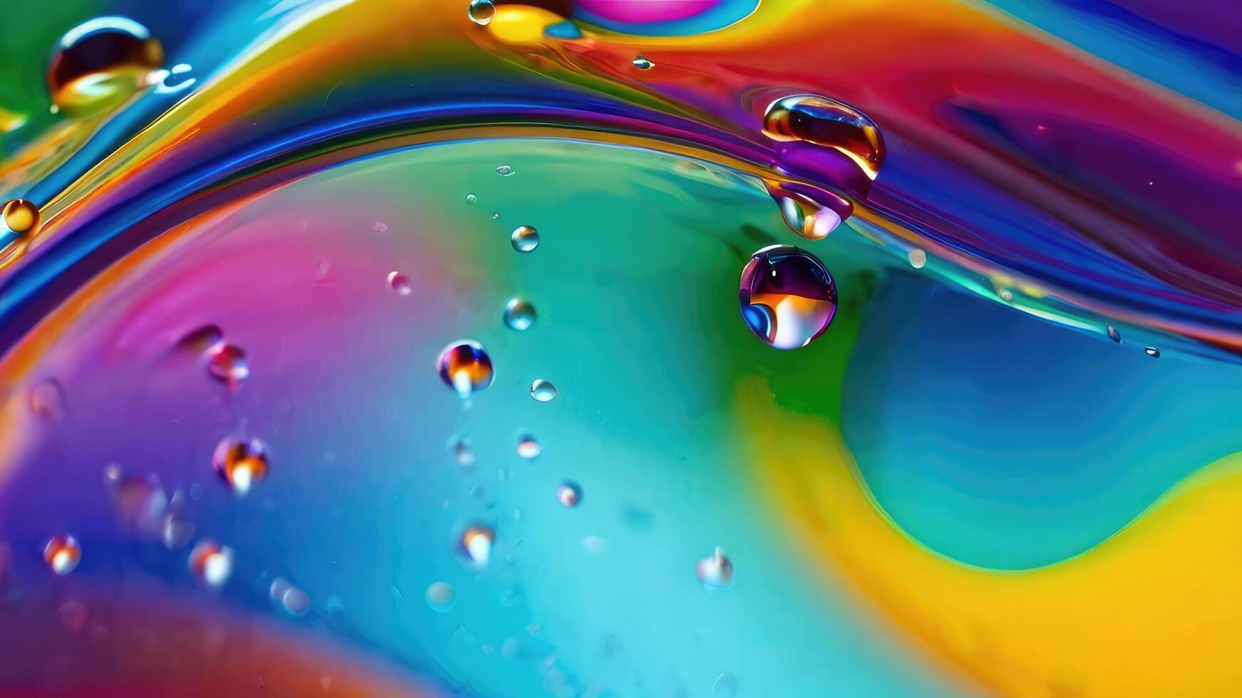 Macro Photography of Droplets on Vibrant Background photo