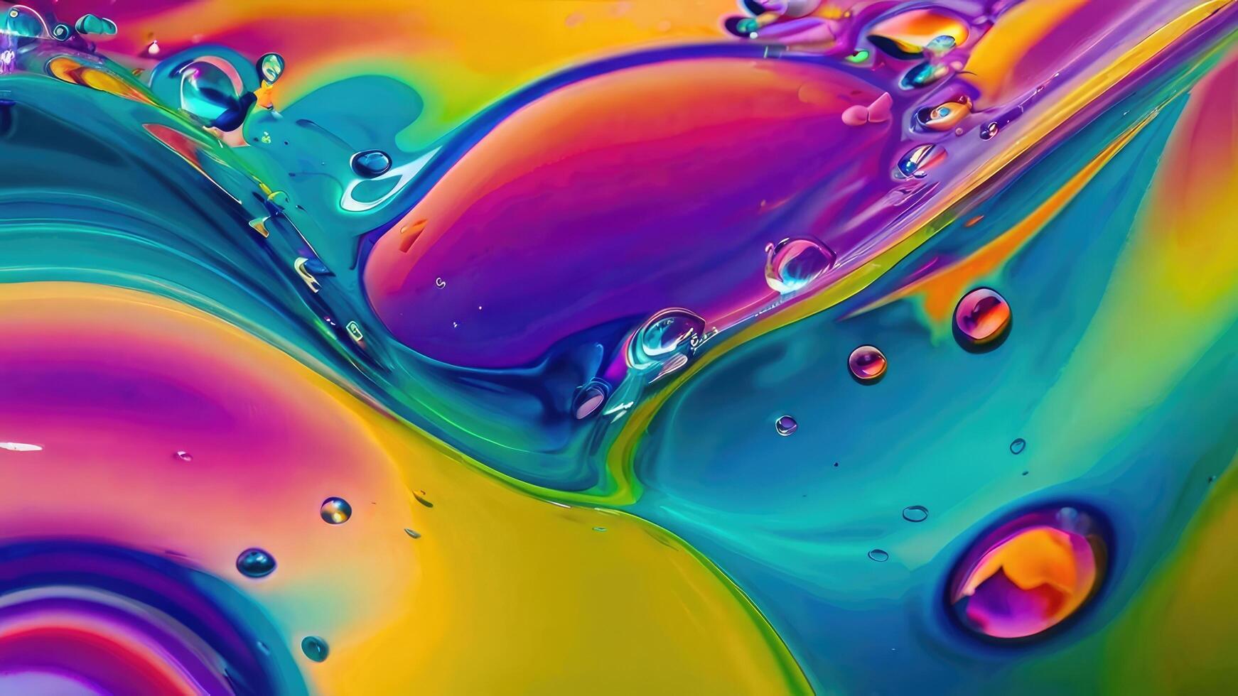 Macro Photography of Droplets on Vibrant Background photo