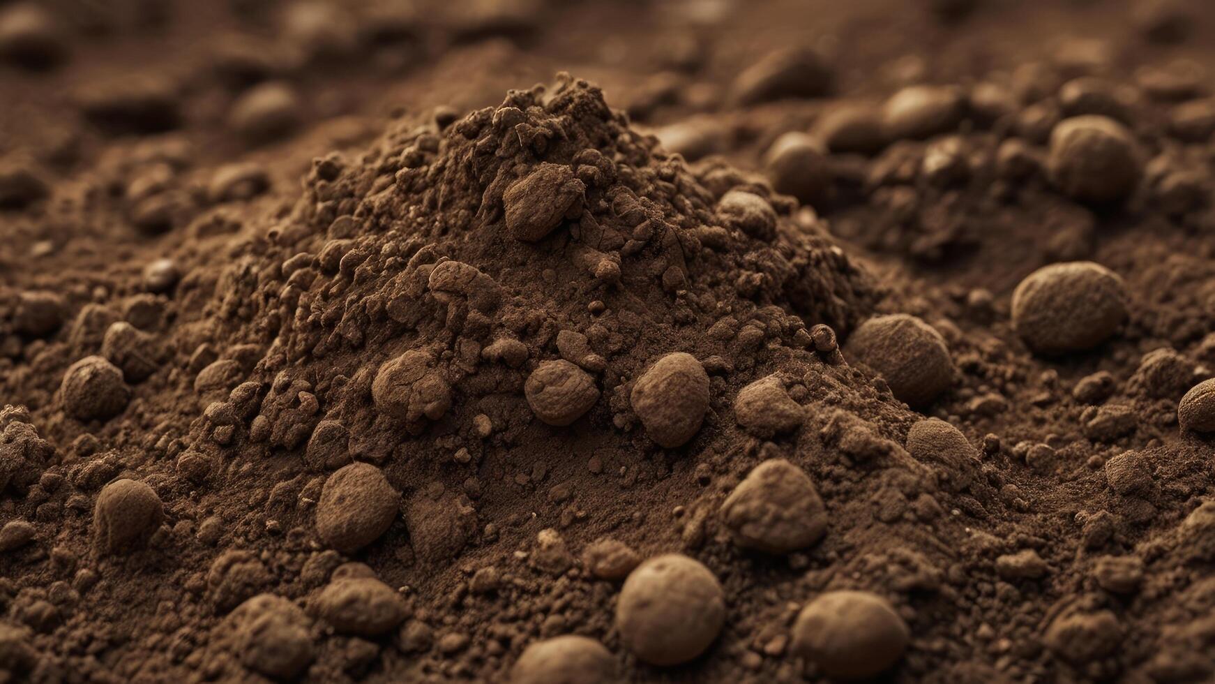 Brown soil texture background with copy space photo