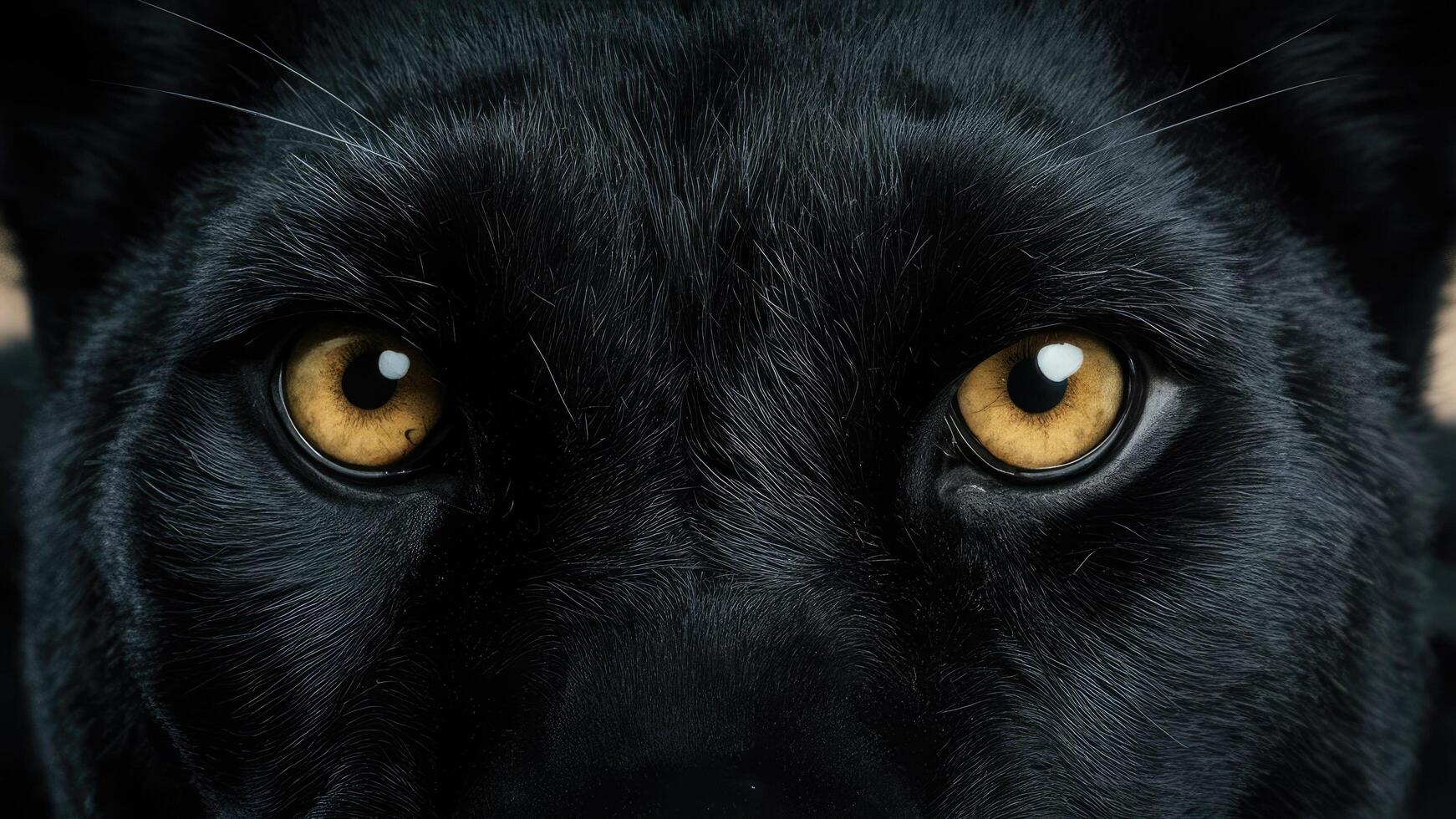 A stunning close-up photo of a panther's eyes, showing its large, luminous eyes with a mesmerizing look
