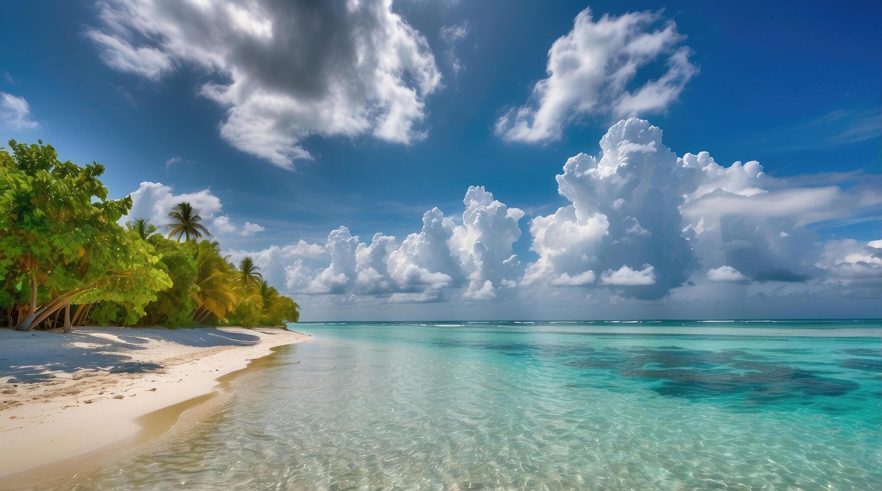 the beautiful white sand beach view is suitable for a natural background photo