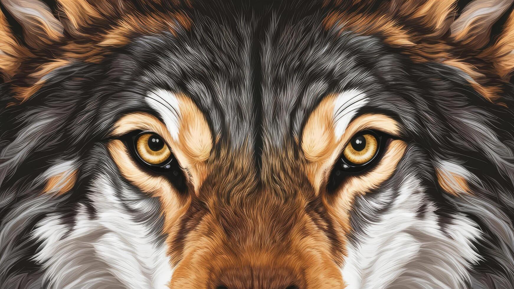 the sharp eyes of a wild wolf photo