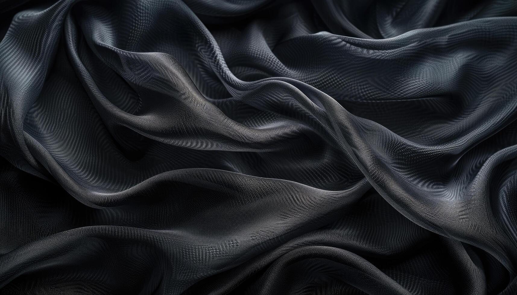 Draped Black Sheer Fabric with a Subtle Pattern photo