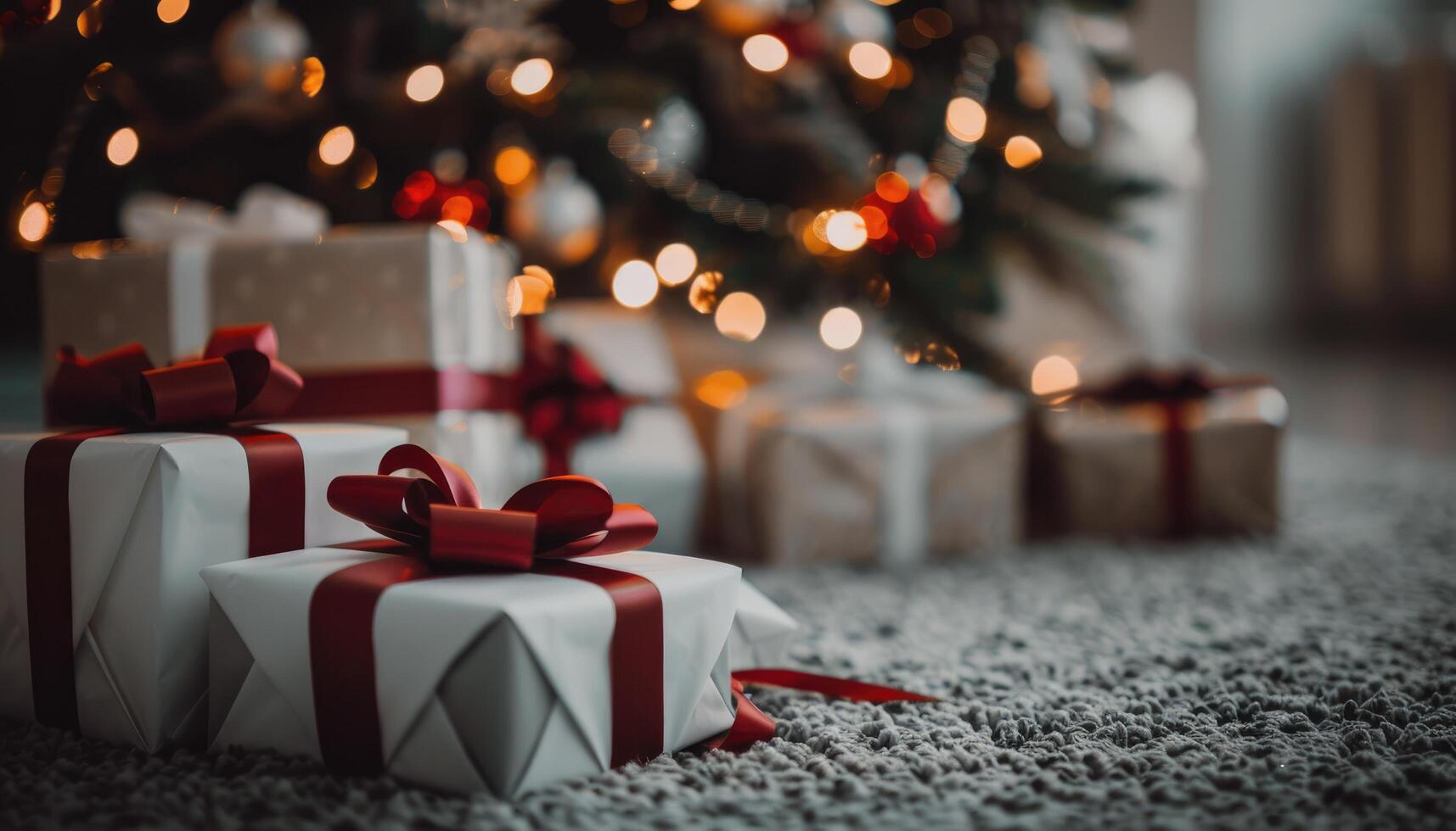 Christmas Presents Under a Decorated Tree photo