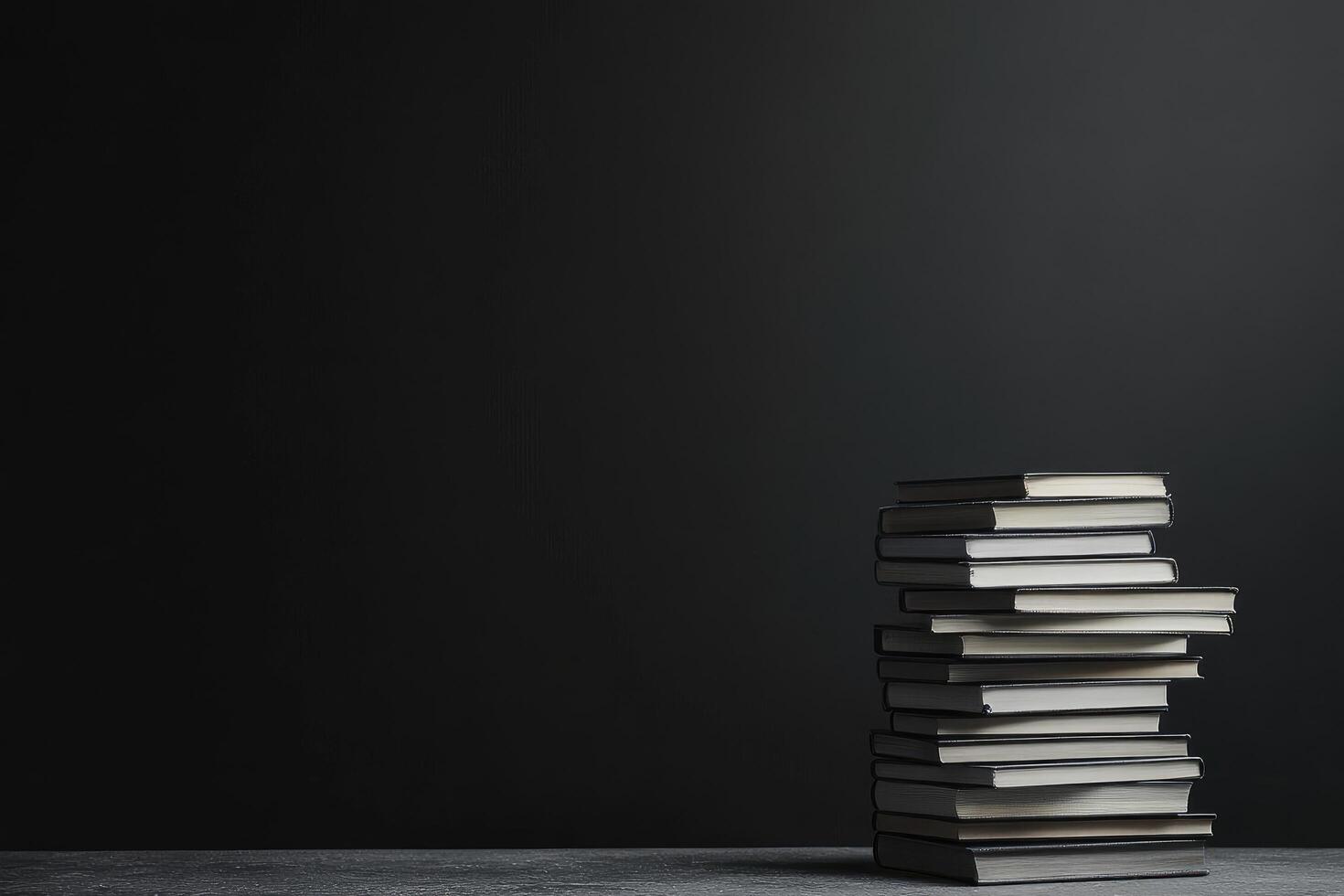 Tower of Old Books on a Dark Surface photo