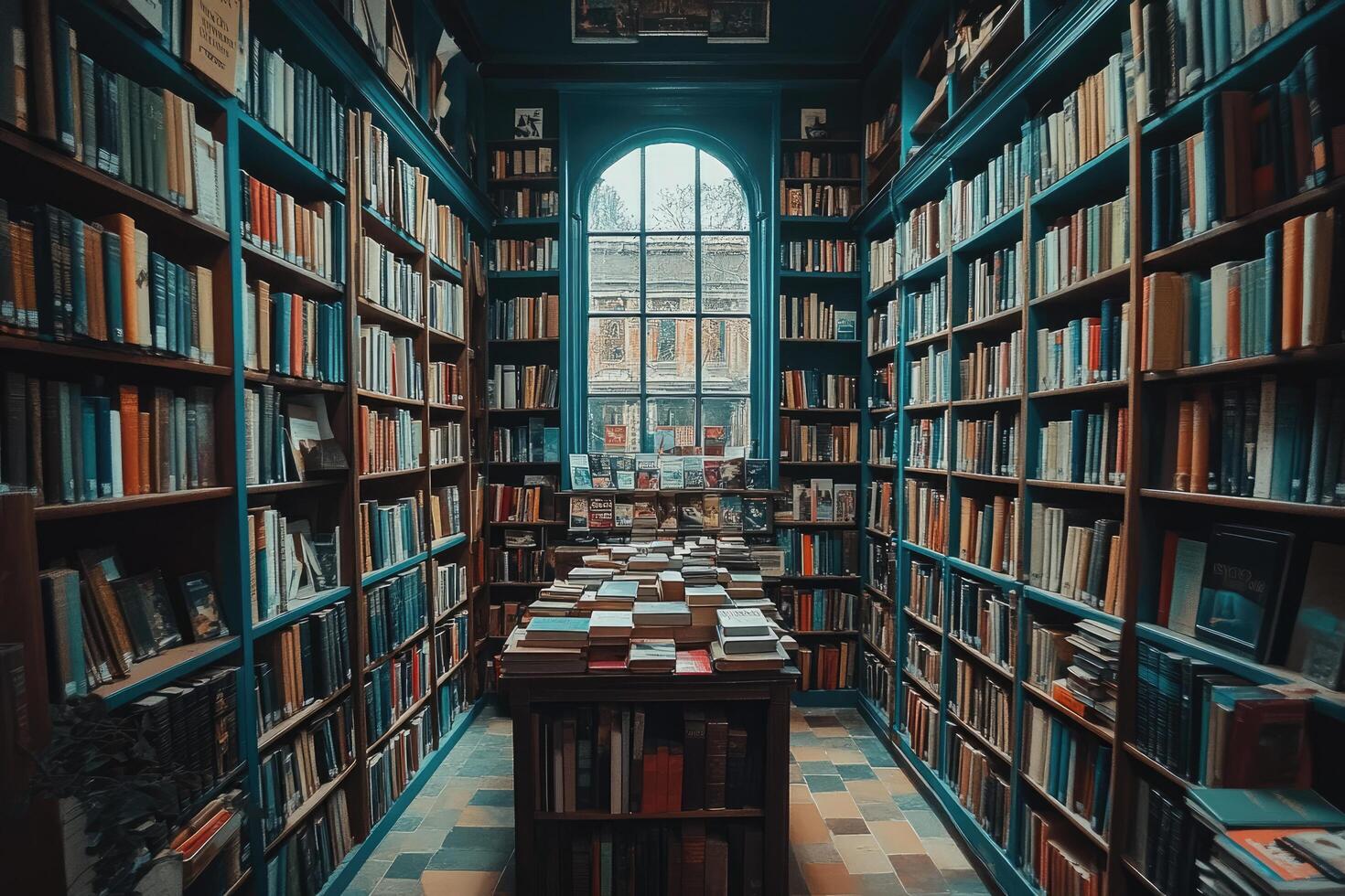 Grand Historical Library with Endless Bookshelves photo
