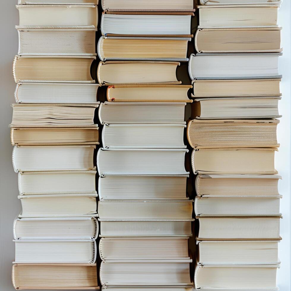 Aged and Worn Stack of Hardcover Books in Dark Setting photo