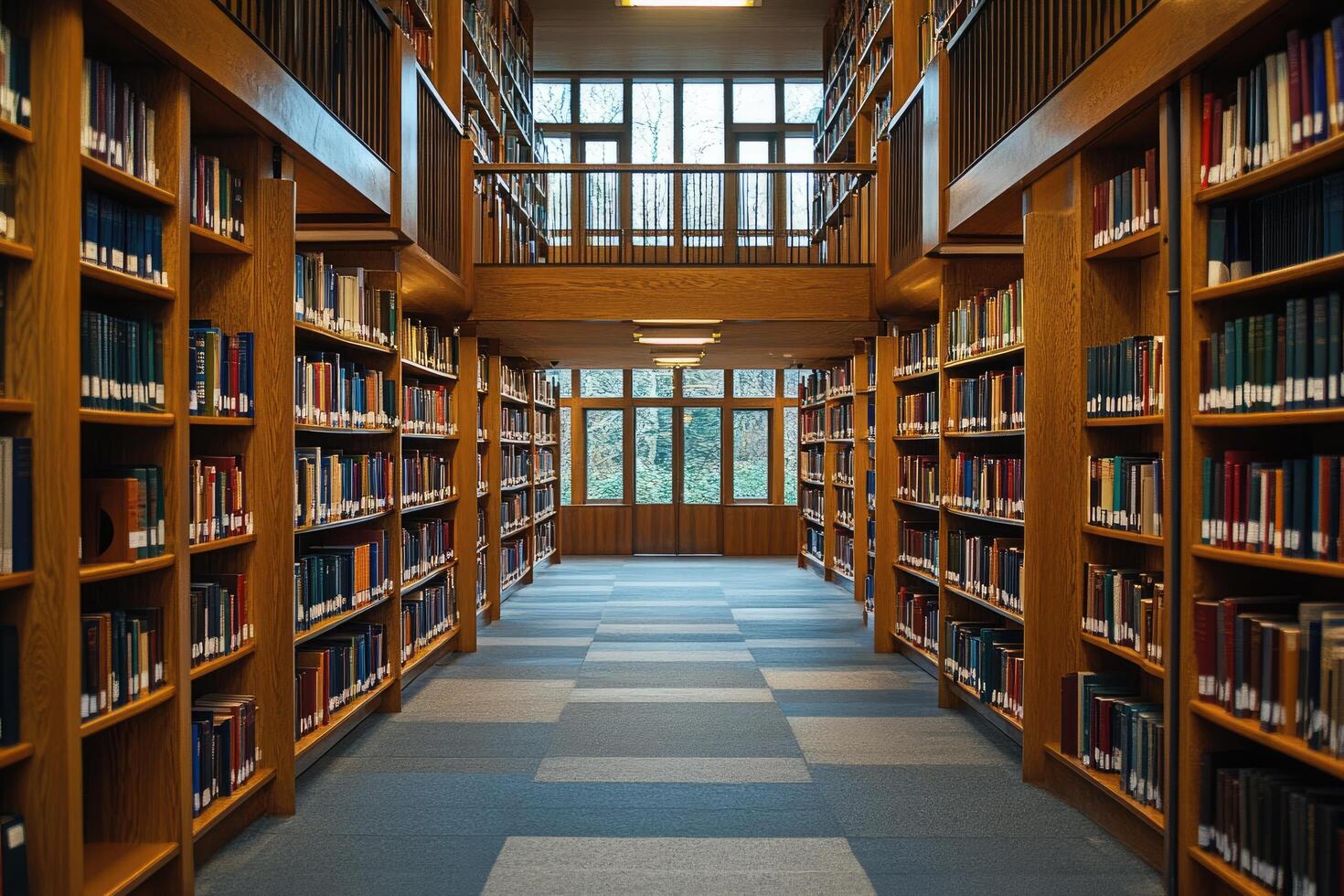 Grand Historical Library with Endless Bookshelves photo