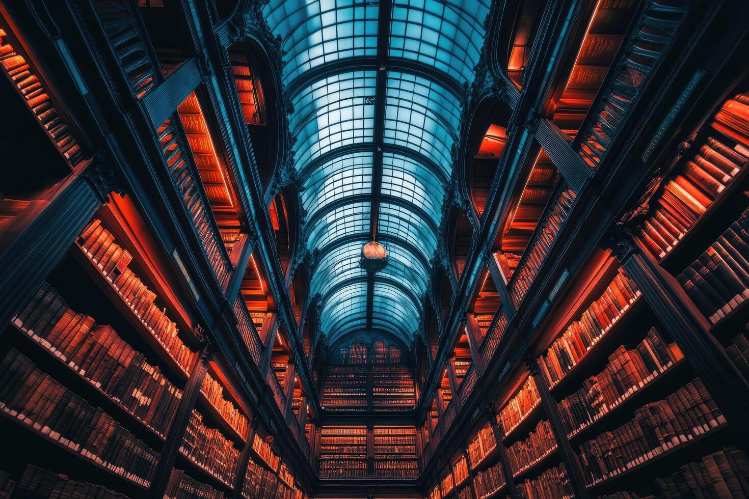 Classic European Library Interior with Wooden Floors photo