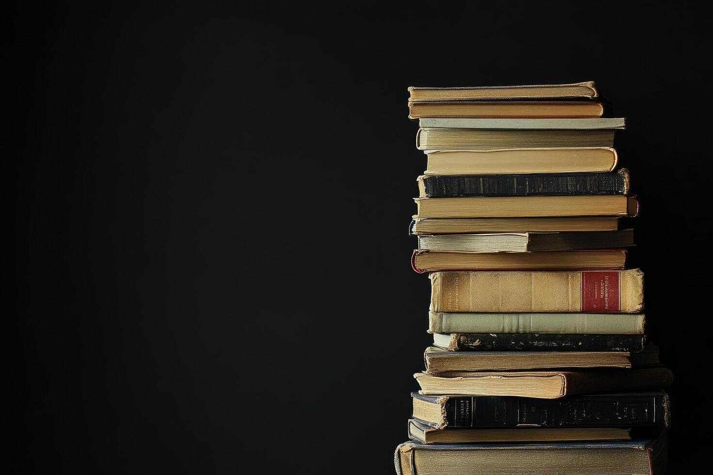 Aged and Worn Books Piled High photo