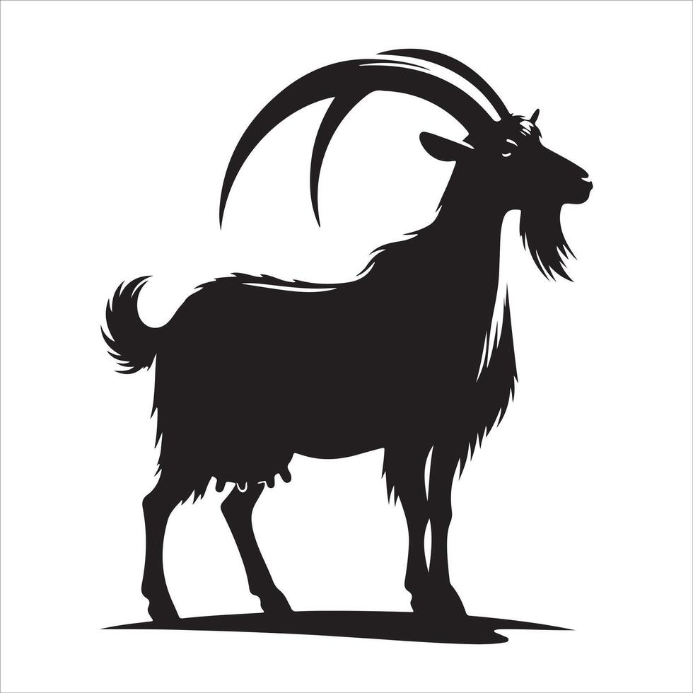 Silhouette image of a Goat on a white background 1.eps vector