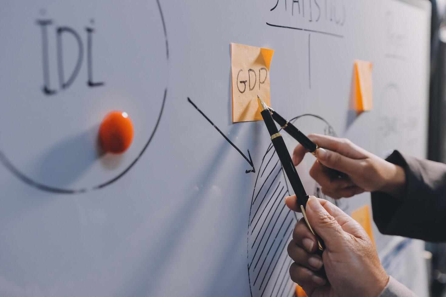 Business people are analyzing and planning business strategies. photo