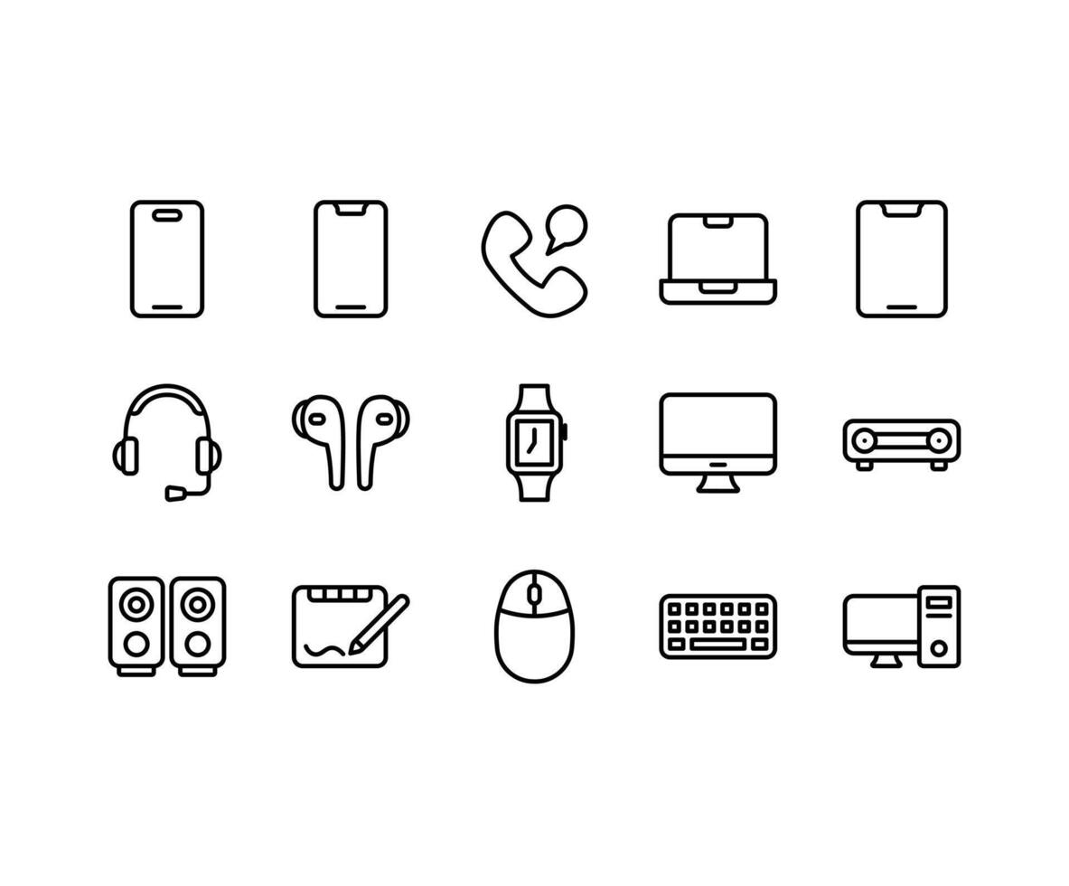 Gadgets and electronics icon pack with full , it can be used for any purpose like make an app or website. vector