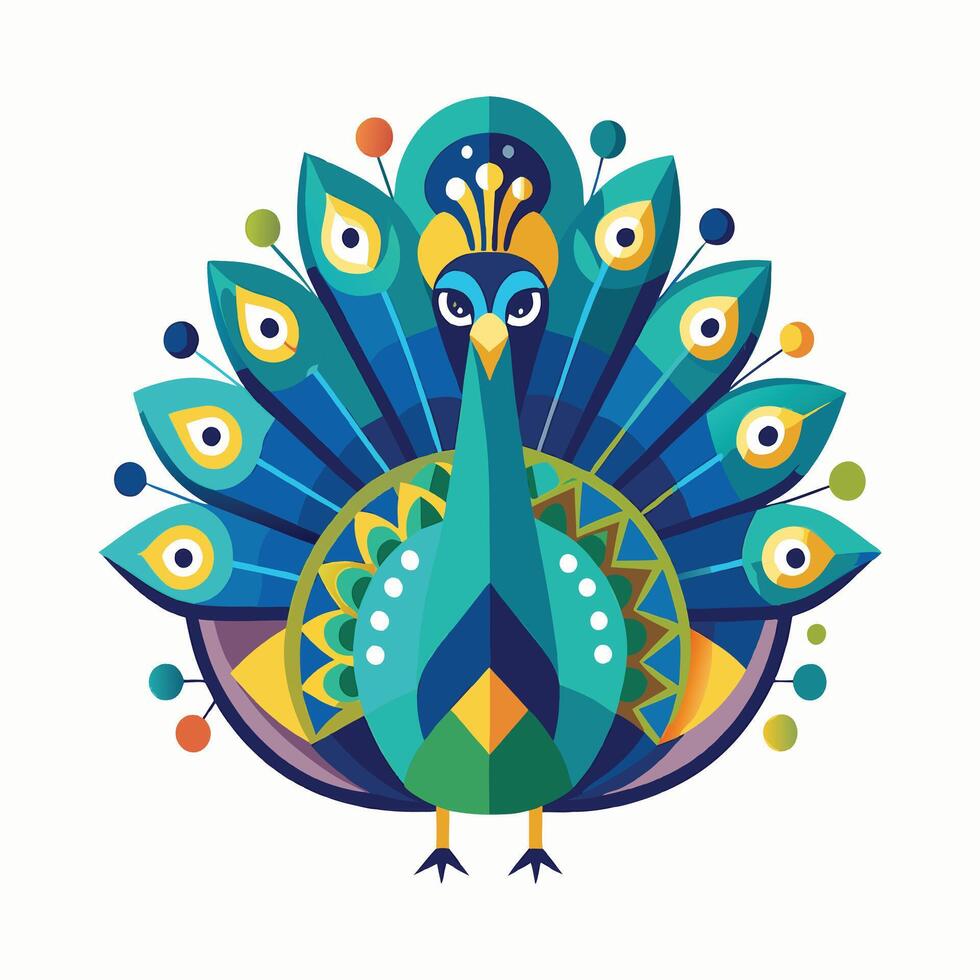 Abstract green bird on a bright white background vector