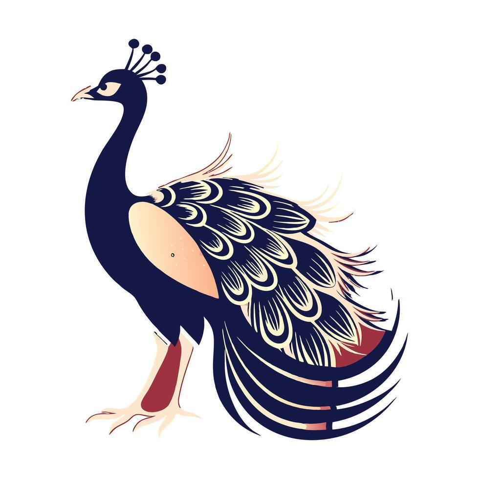 a wonderfull Cartoon Peacock with white background vector