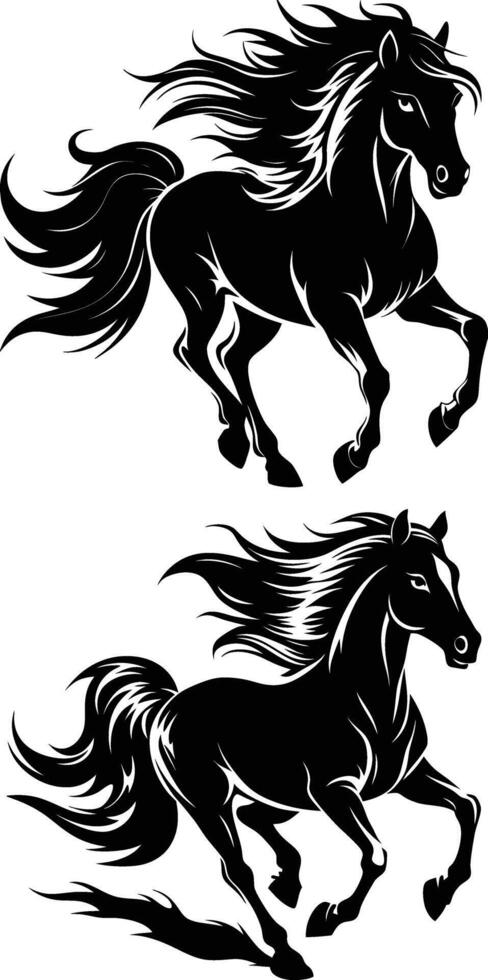 A horse with a black tail vector
