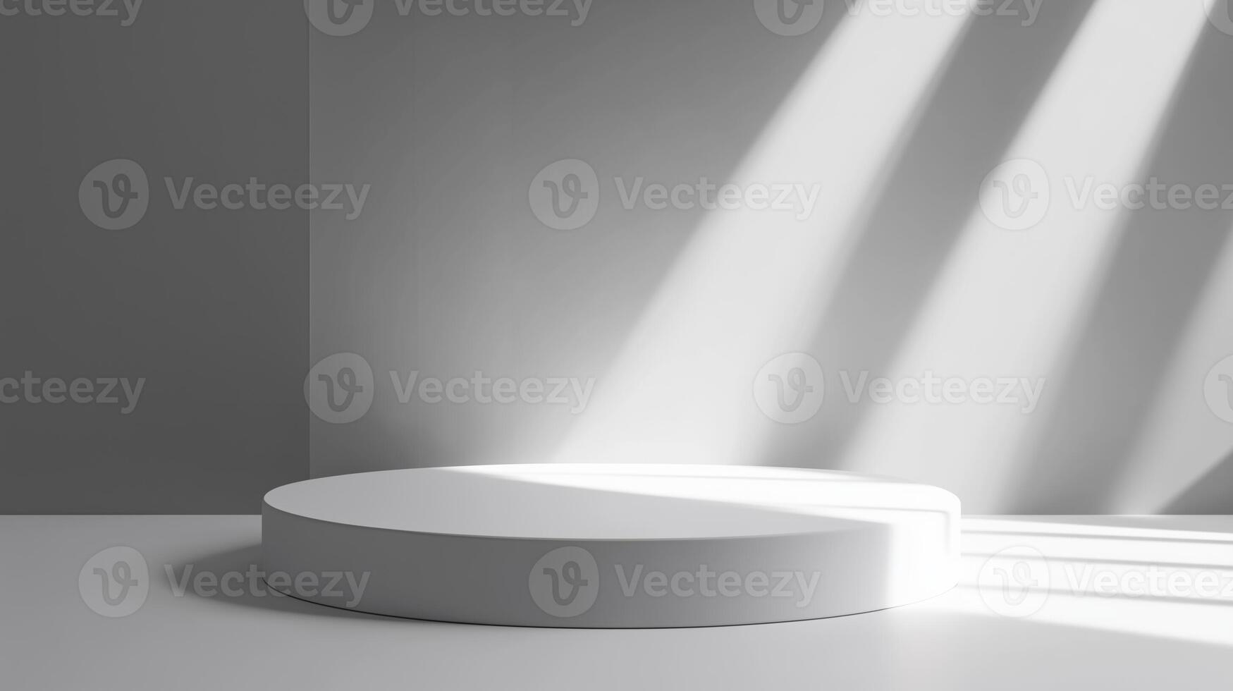 White elegant stage show case podium with spotlight for branding presentation product photo