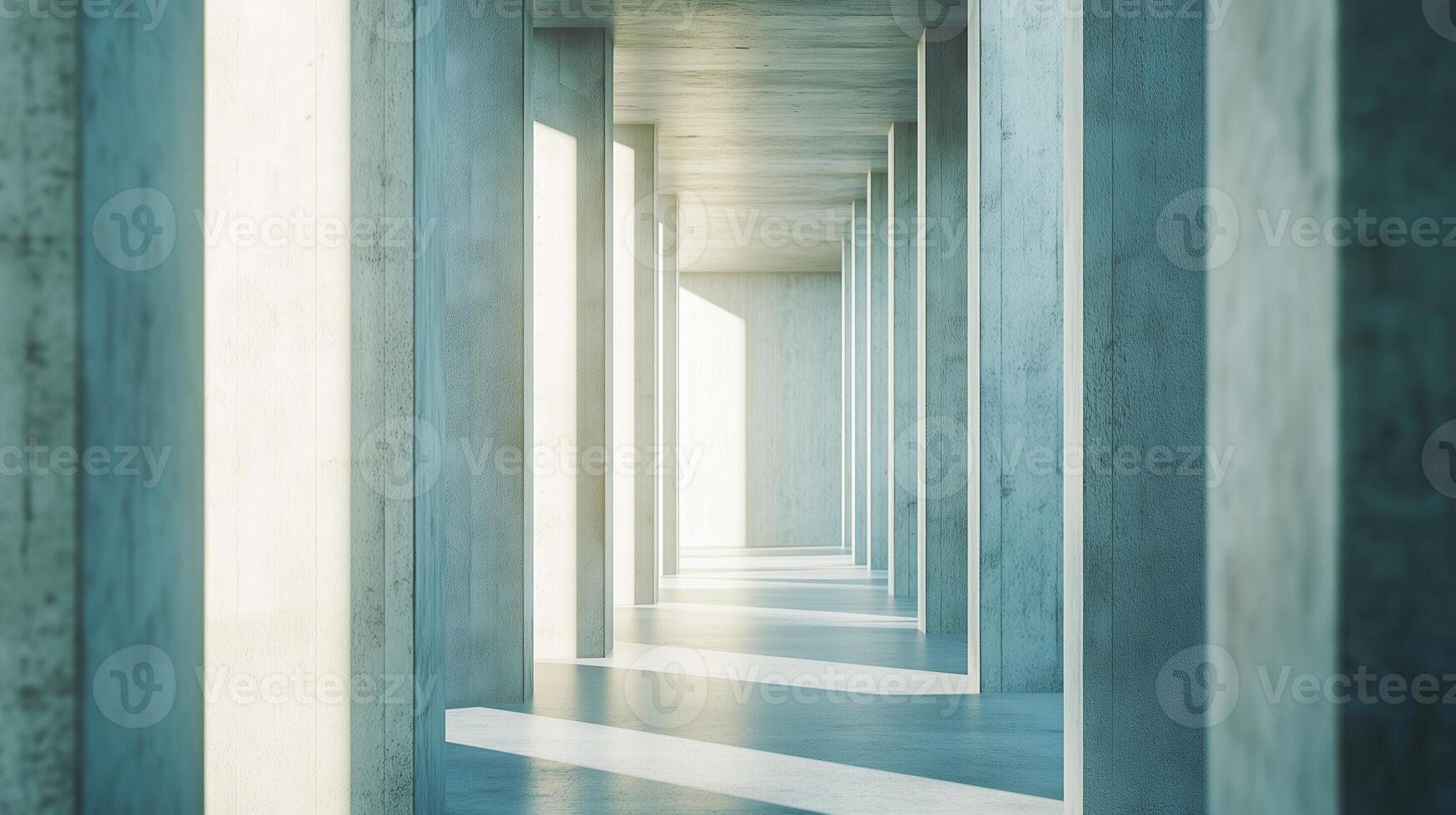Architecture grey cement wall high exterior modern building with blue sky photo