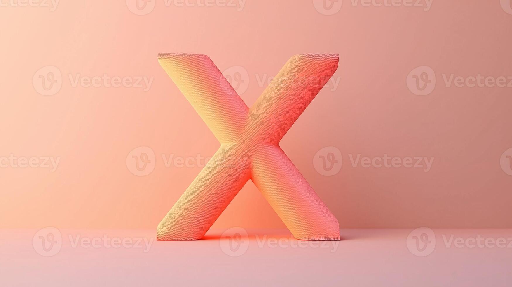 Letter X font orange frame uppercase for children toy learning on solid background photo