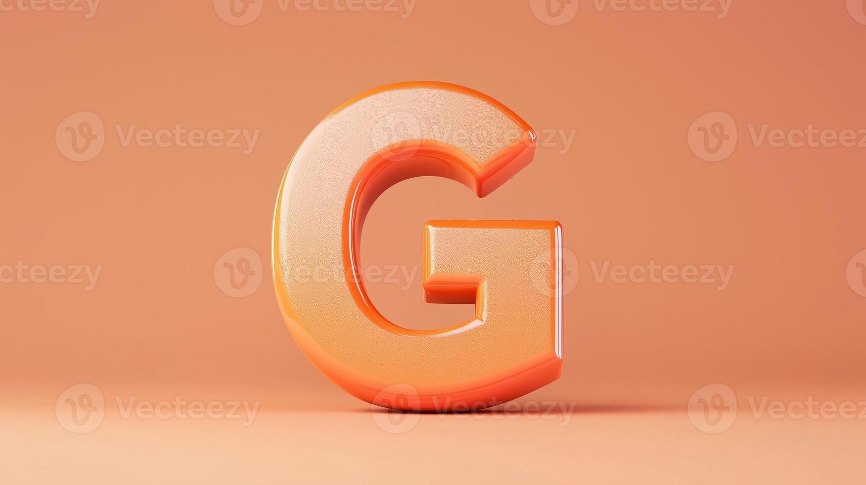 Letter G font orange frame uppercase for children toy learning with game play on solid background photo
