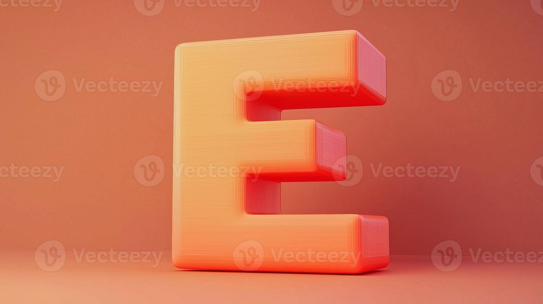 Letter E font orange frame uppercase for children toy learning with game play on solid background photo