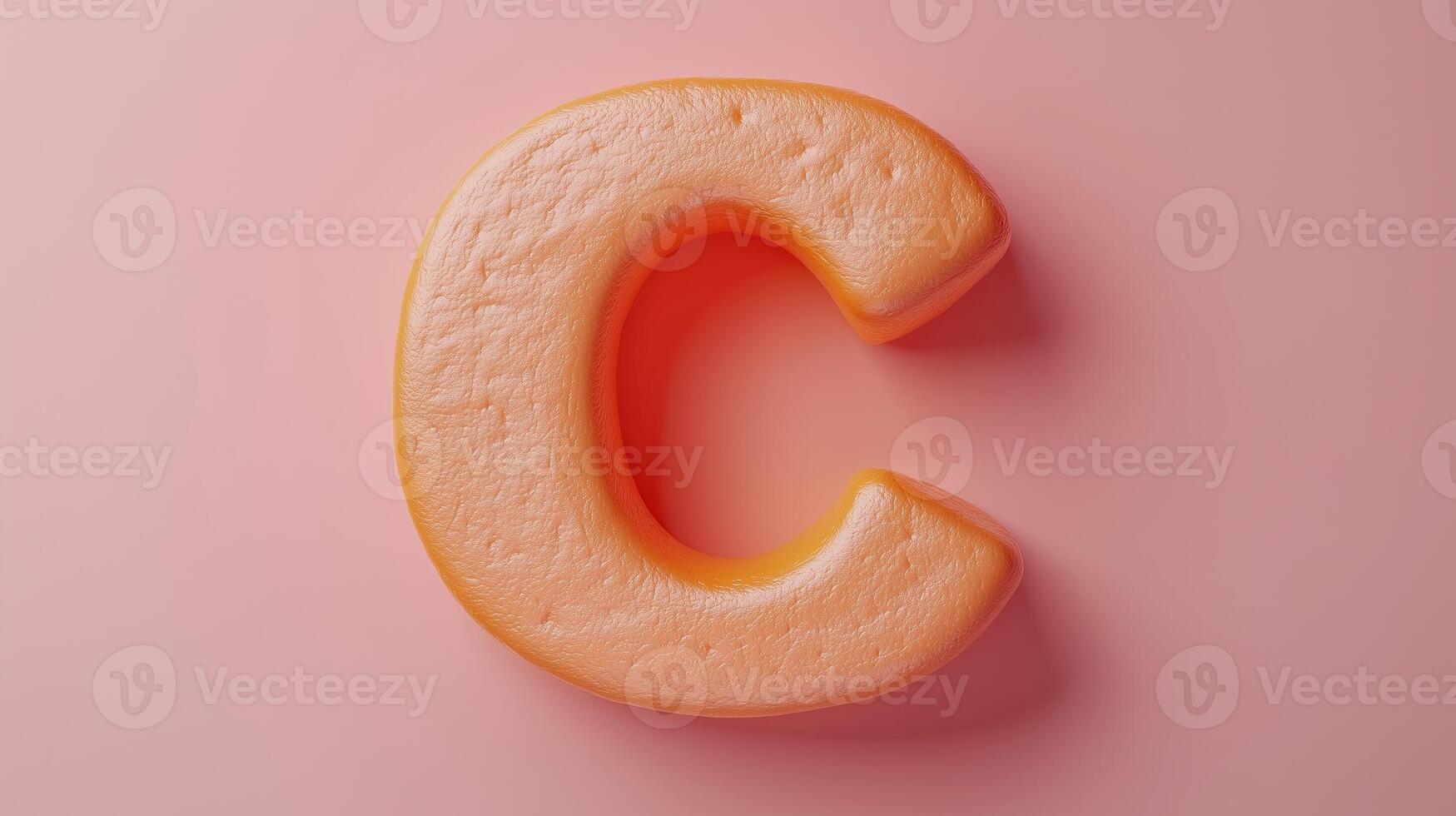 Letter C font orange frame uppercase for children toy learning with game play on solid background photo