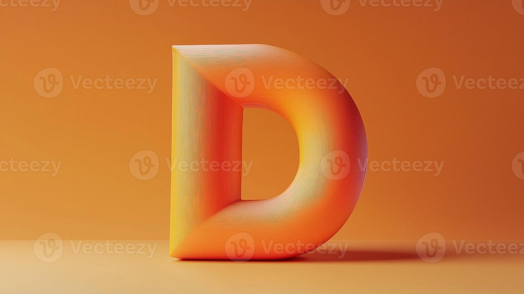 Letter D font orange frame uppercase for children toy learning with game play on solid background photo