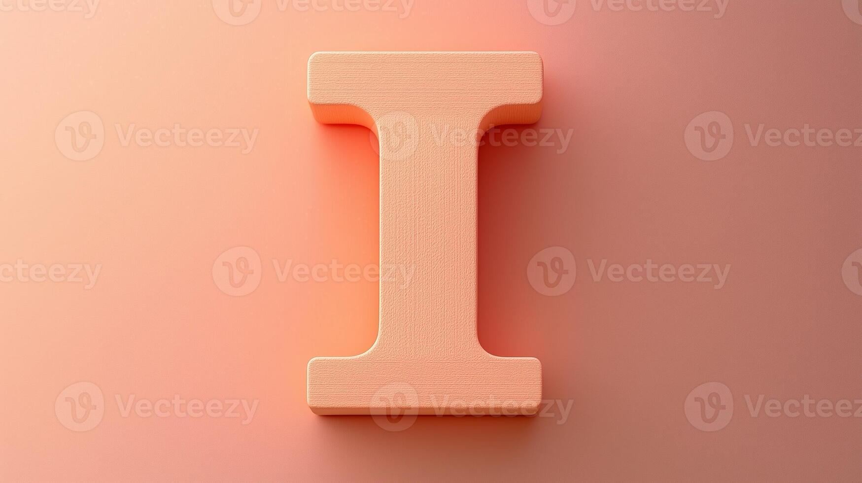 Letter I font orange frame uppercase for children toy learning on solid background photo