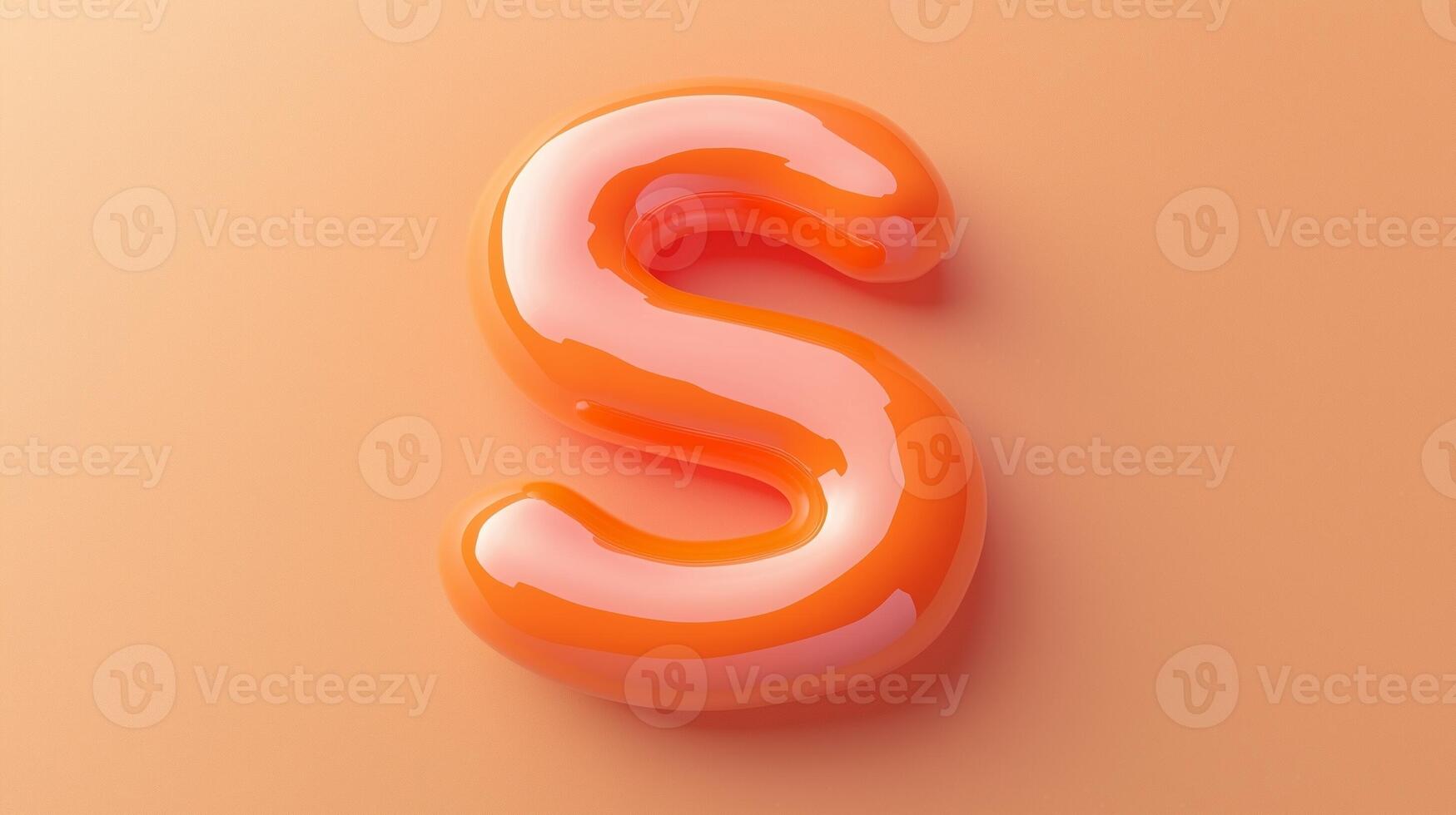 Letter S font orange frame uppercase for children toy learning on solid background photo