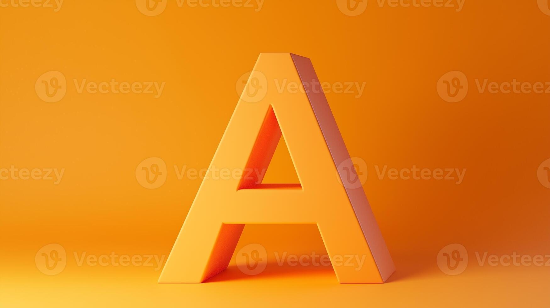 Letter A font orange frame uppercase for children toy learning with game play on solid background photo